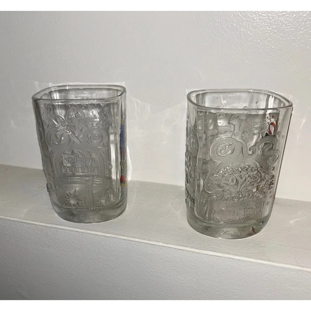 Disney McDonald's 2000 Celebration Glasses Set of 2 Mickey Mouse Studios Animal